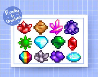 Stardew Valley Mineral Bundle | 12 Twitch Sub/Bit Badges (all sizes included) | Instant Download