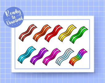 Cute Bacon Twitch Badge | Bit Badge | Sub Badge | Rainbow | Streaming Emotes