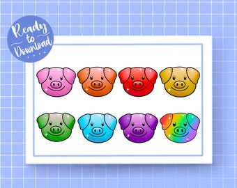 Cute Pig Twitch Badge | Bit Badge | Sub Badge | Streaming Emotes | Instant Download