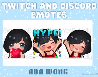 Ada Wong Emotes - Resident Evil - Dead By Daylight - Hype/Love/Hi - Instant Digital Download