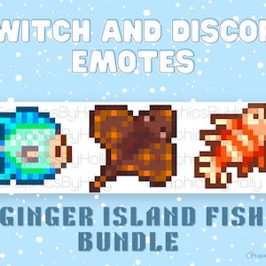 Ginger Island Fish Bundle - Stardew Valley - Instant Digital Download - Twitch/Discord Emotes - Sub Badge/Bit Badge