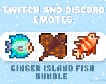 Ginger Island Fish Bundle - Stardew Valley - Instant Digital Download - Twitch/Discord Emotes - Sub Badge/Bit Badge