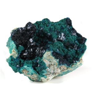VESZELYITE ON ZINCOLIBETHENITE -- Cabinet Mineral Specimen -- Palabanda Quarries, Bouenza Department, Republic of the Congo
