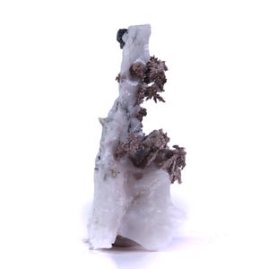 SILVER ON CALCITE -- Mineral Specimen -- Bouismas Mine, Drâa-Tafilalet Region, Morocco