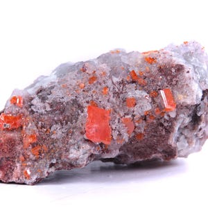 WULFENITE & FLUORITE -- Cabinet Mineral Specimen -- Red Cloud Mine, Arizona, USA