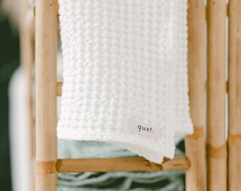 Linen Waffle Towel - Hand Towel - Bath Towel - Linen Cotton - Sauna Softened Towel - Spa.