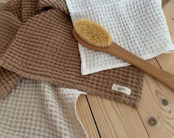 Serviette en lin gaufré - Essuie-mains - Serviette de bain - Coton lin - Serviette adoucie pour sauna - Spa.