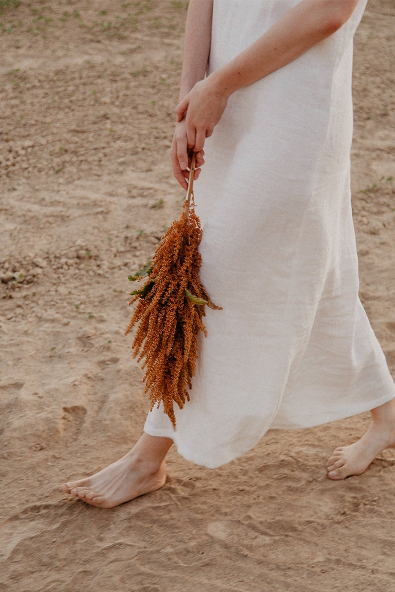 Open back dress, Simple linen dress, Summer dress, Loose linen dress, Long openback dress, Maxi linen dress image 3