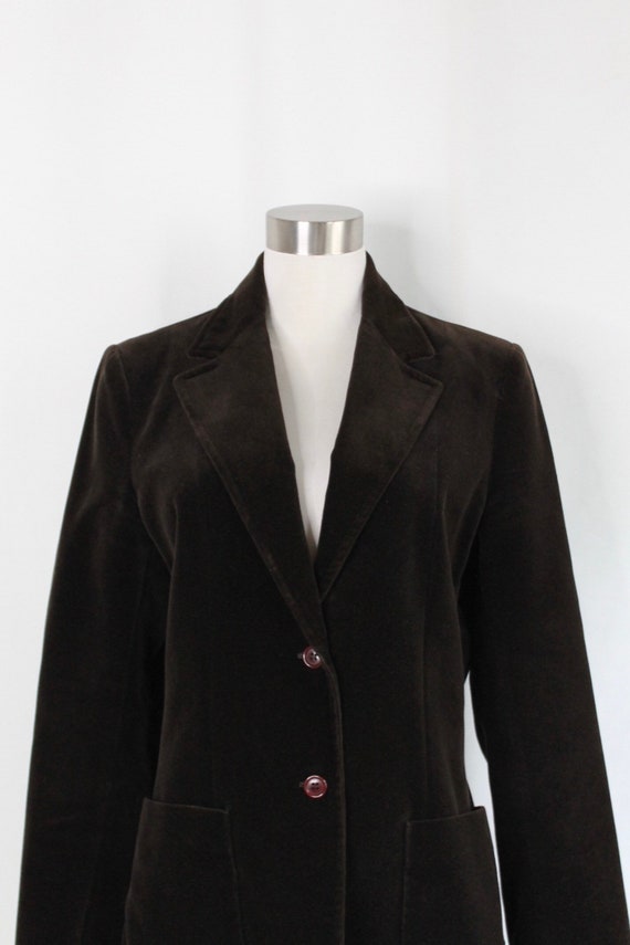 Dark Brown Velvet Blazer - Fits a Size 6/8