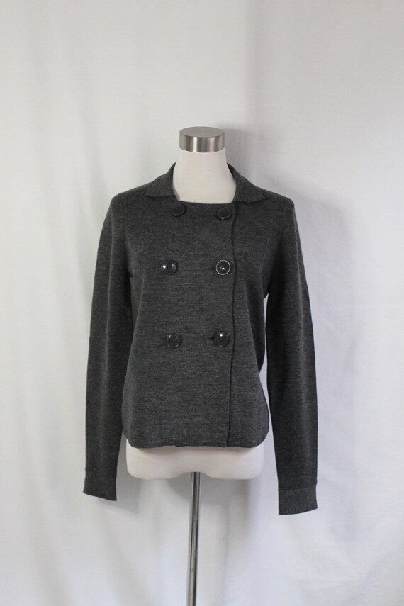 Wool Blend Double Breasted Sweater - Size S