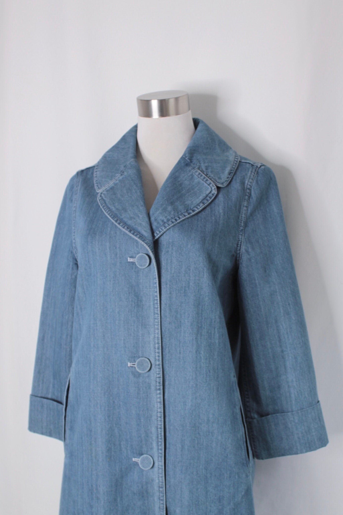 denim swing coat