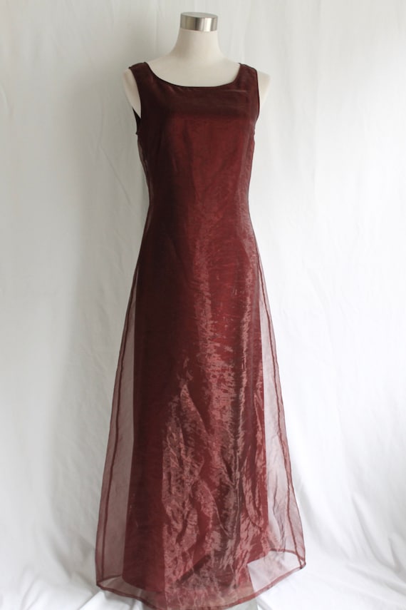 Burgundy Organza Dress - Size 4