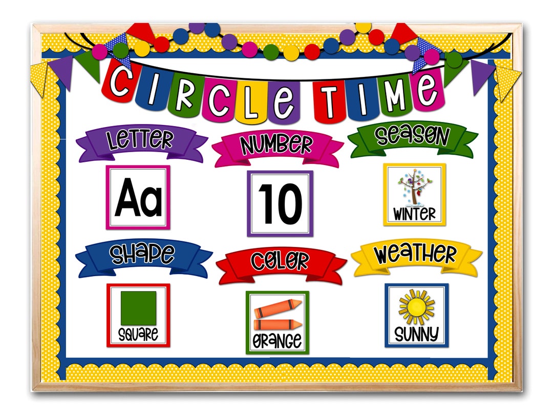 Circle Time Bulletin Board, Daycare Learning, Preschool, Homeschool, Focus Board, Circle Time