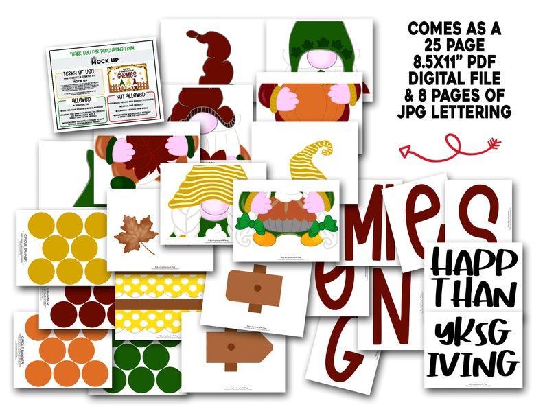 Thanksgiving Gnomes Bulletin Board Kit Fall Bulletin Board Etsy