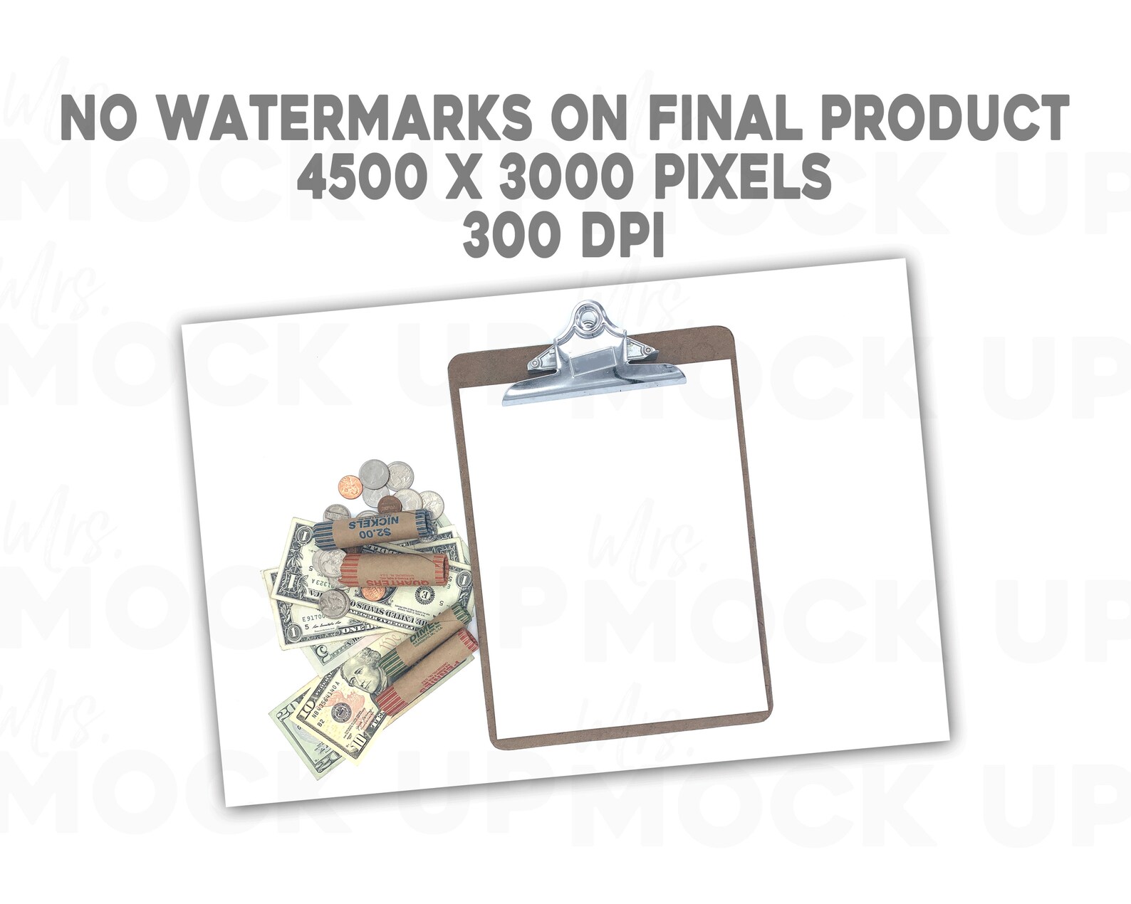 Download Brown Money Clipboard Mock Up Bundle Brown Clipboard Mock ...