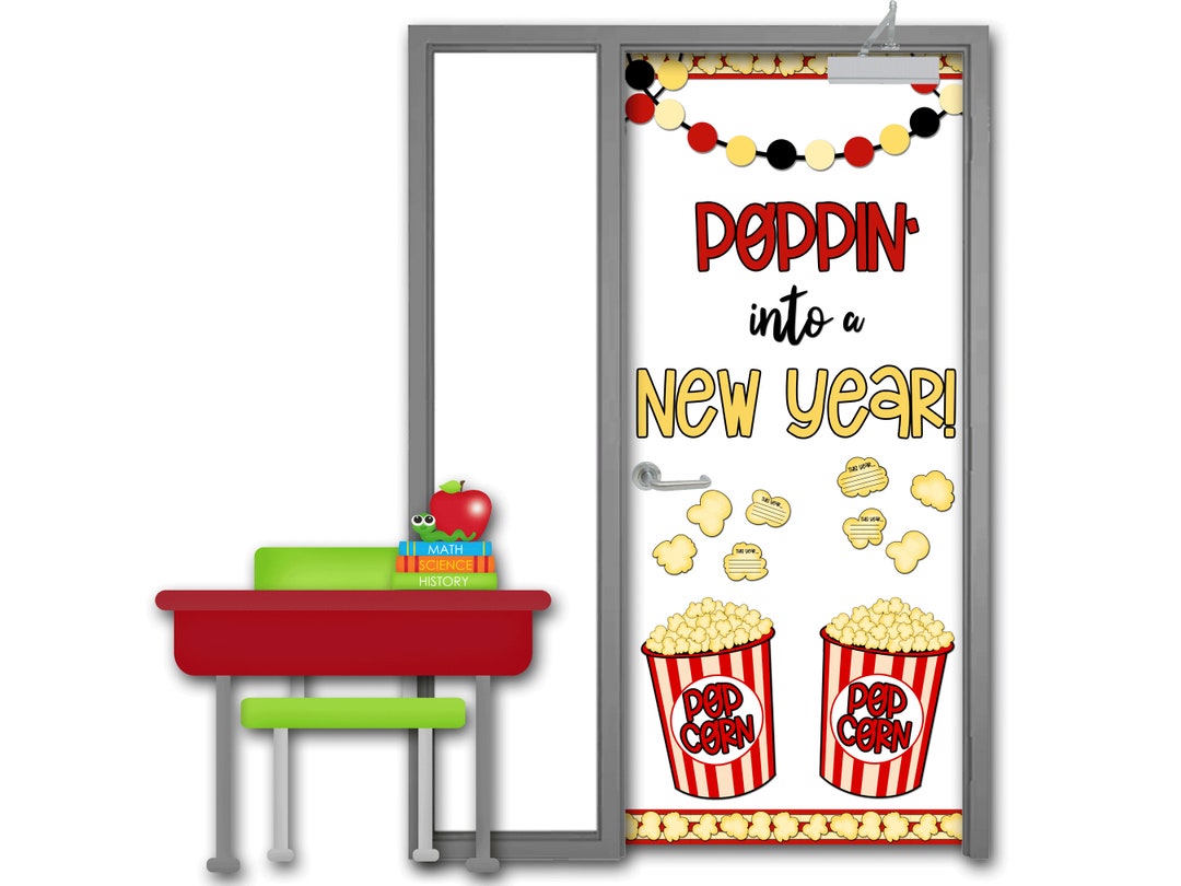 New Year Door Decoration Kit, New Year Popcorn Door Decoration Kit