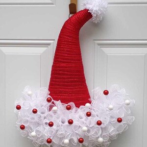 HOT Santa Hat Wreath Christmas Witch Hat Santa Hat Wreath