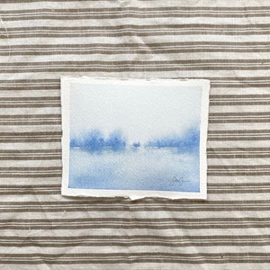 Original Watercolor, "In Blue, No. 4", Landscape Painting, Artwork by Sarah Grasso