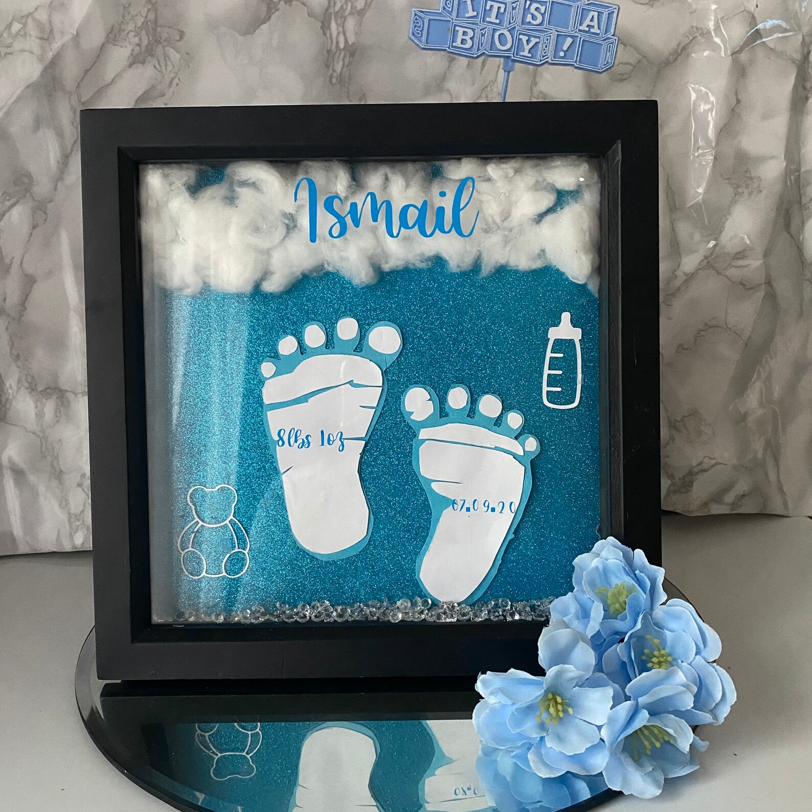 Personalised Baby shadowbox frame gift Etsy