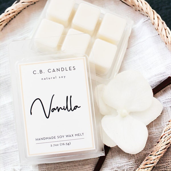 Vanilla Wax Melt, 100% Soy Wax, Handmade, Eco-friendly,  2.7 oz