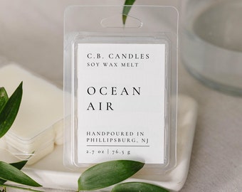 Ocean Air Wax Melt, 100% Soy Wax, Handmade, Summer/Earthy Scent, Essential Oil, Eco-friendly
