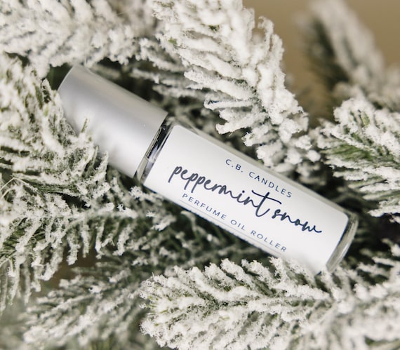 Peppermint Snow, Perfume Oil, Rollerball, Travel Size, Christmas