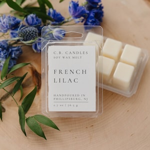 Fondant à la cire de lilas français, 100 % soja, fait main, parfum floral/à base de plantes, huile essentielle, respectueux de l'environnement