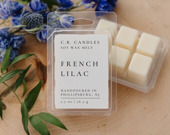 French Lilac Wax Melt, 100% Soy, Handmade, Floral/Herbal Scent, Essential Oil,  Eco-friendly