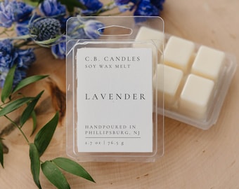 Lavender Wax Melt, 100% Soy, Handmade, Fruit/Herbal Scent, Essential Oil, Eco-friendly
