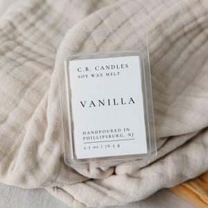 Vanilla Wax Melt, 100% Soy Wax, Handmade, Eco-friendly