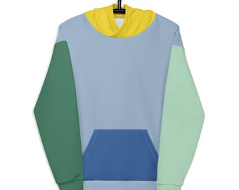 Step into a Technicolor Dream with our 1930s Retro Aesthetic ColorBlock Hoodie