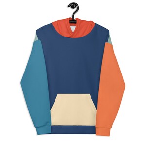 Multi-Colored Retro Aesthetic 70s ColorBlock Unisex Hoodie