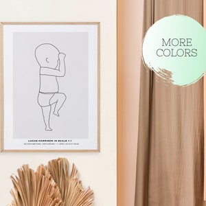 Personalisiertes Geburtsposter, Geburtsposter im Maßstab 1:1, Neugeborenen Illustration im Maßstab 1:1, Geburtsgeschenk, Geburtsposter, Valentinstagsgeschenk, Babyposter