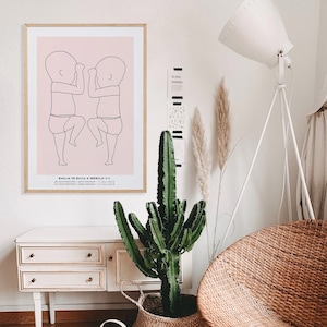 POSTER DI NASCITA in SCALA 1:1, Regalo personalizzato per neonati, Illustrazione personalizzata per neonati, Regalo di nascita personalizzato, Poster per neonati in scala, Decorazioni per la cameretta dei bambini,