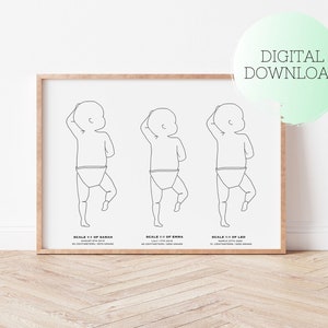 BIRTH POSTER, Trio Geburt Poster, drei Kinder-Plakat, druckbare Baby Poster, Baby im Maßstab 1:1, Geburt Geschenk, Triplets Poster, Kinderzimmer Dekor