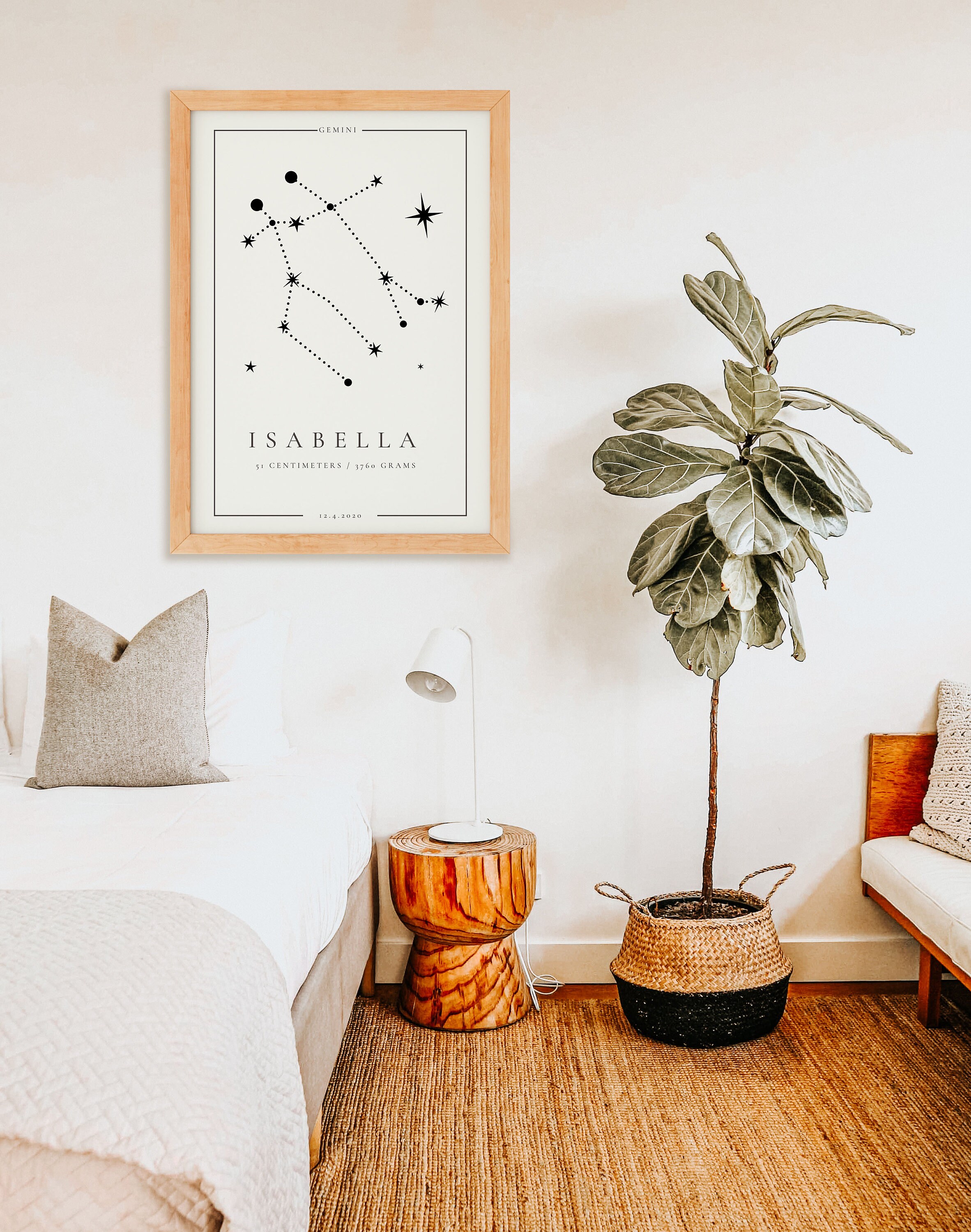 GEMINI ZODIAC Birth Poster, Custom Zodiac Baby Poster, Printable Gemini ...