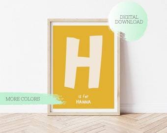 PRINTABLE CUSTOM NAME Poster, Personalised Initial poster, Custom Kids Decor, Birth Gift, Name Poster, Nursery decor, Kids room decor