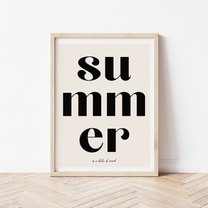 PRINTABLE SUMMER POSTER, Summer Quote Print, Printable Nursery Poster ...
