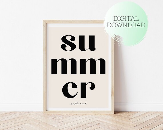 PRINTABLE SUMMER POSTER Summer Quote Print Printable Nursery | Etsy