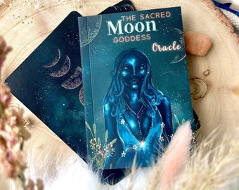 The Sacred Moon Goddess Oracle Deck ™  (40 Large cards Matte finish) + Velvet pouch & Guidebook