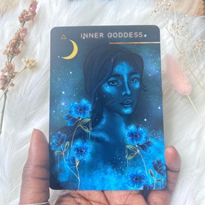 Moon Oracle Deck - Sacred Moon Goddess ™ (40 Large cards Matte finish) Velvet pouch & Guidebook - Oracle cards affirmation, Gift for friend
