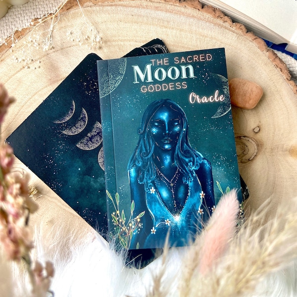 The Sacred Moon Goddess Oracle Deck ™  (40 Large cards Matte finish) + Velvet pouch & Guidebook
