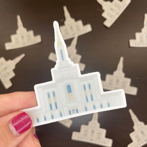 Calcomanía del Templo de Orem • Calcomanía impermeable y resistente a los rayos UV para computadora portátil, botella de agua, teléfono, Escrituras • Regalo para jóvenes, primaria y misionero