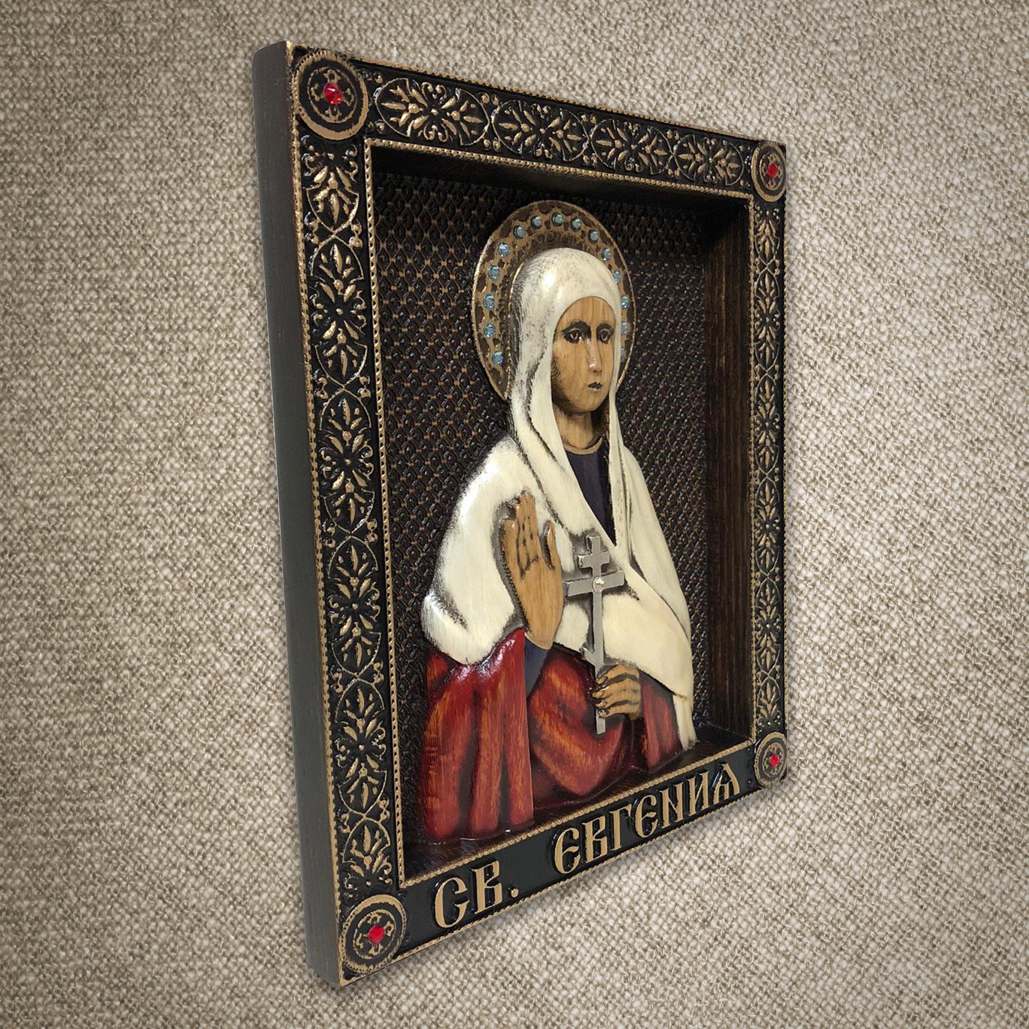 Saint Eugenia the Martyr Eugenia of Rome Carved Icon made of Etsy