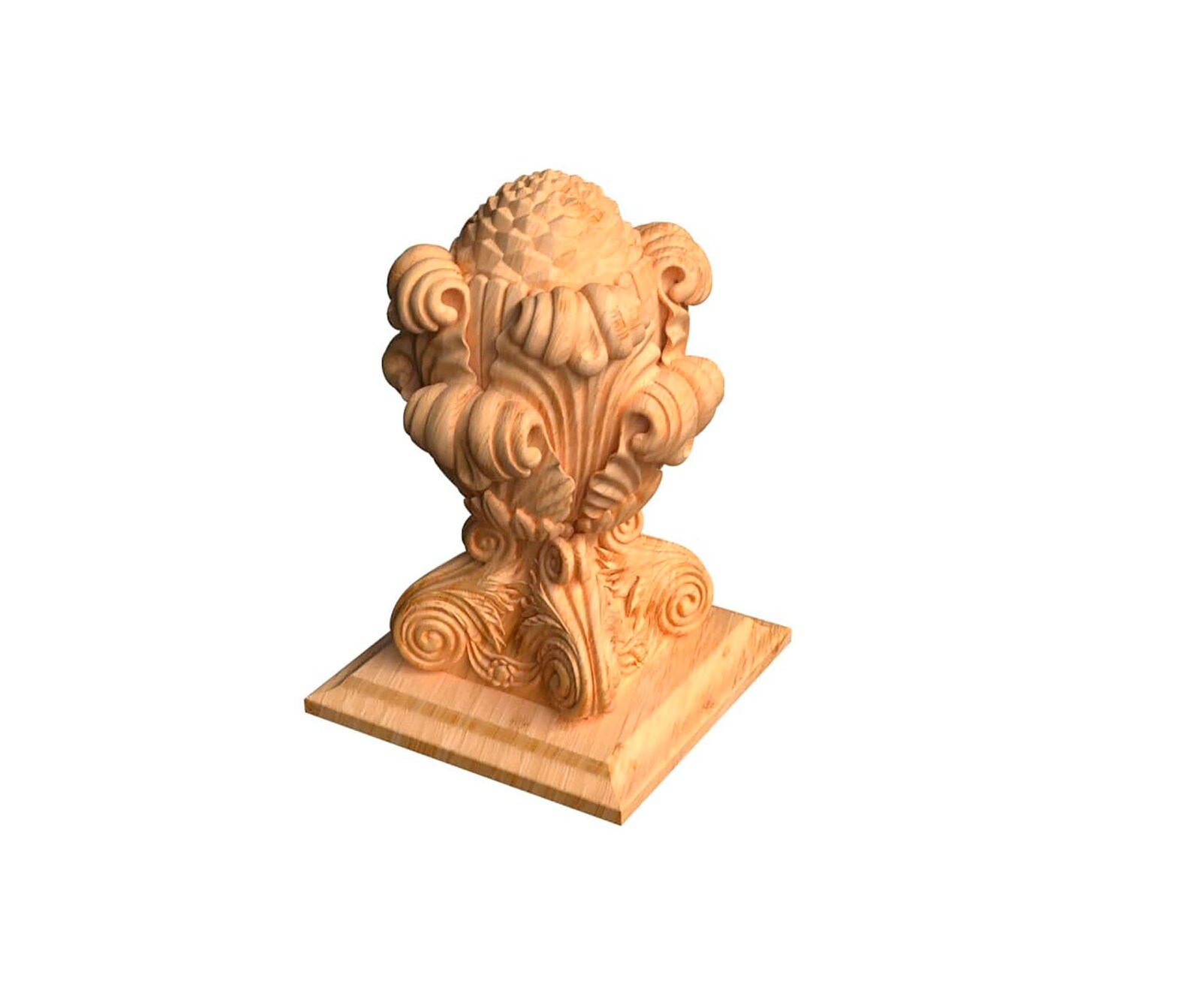 Replica Antique Newel Post Finial Wood carving Newel Post Cap Etsy