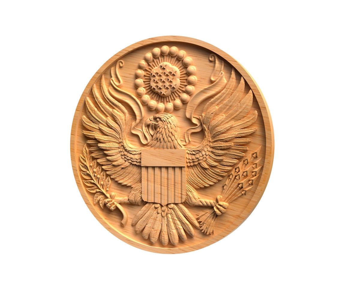 Großes Siegel der Vereinigten Staaten Runde geschnitzt Etsy