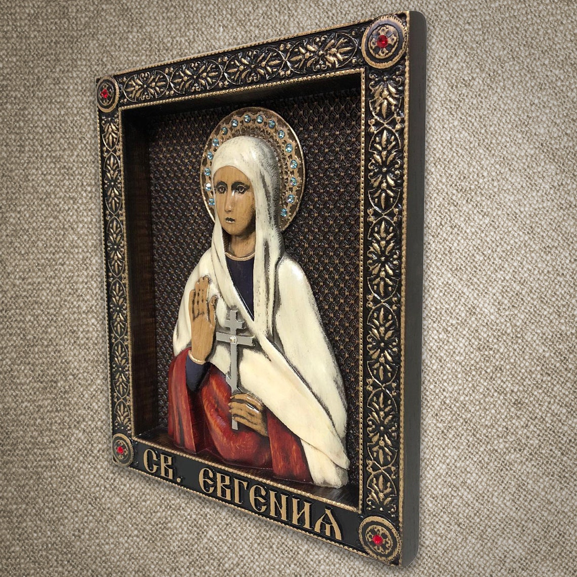 Saint Eugenia the Martyr Eugenia of Rome Carved Icon made of Etsy
