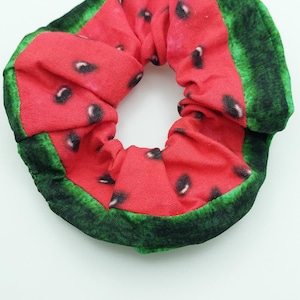 Watermelon Scrunchies: Fun summer hair accessories, Watermelon lover accessory, Scrunchie for summer, Fruit themed scrunchies, Gift for her