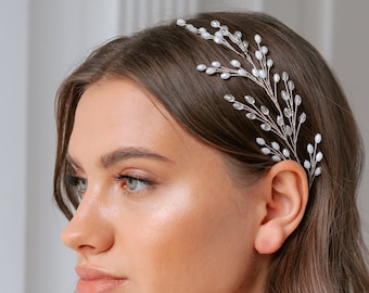 Bridal hairpiece. Wedding hair piece, bead hairpiece, wedding hair accessories, simple bridal hair pin V045