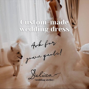 Custom-made wedding dresses: Courthouse dress, Crepe long sleeve wedding gown, Floral boho wedding dress, Corset bridal mermaid gown image 1